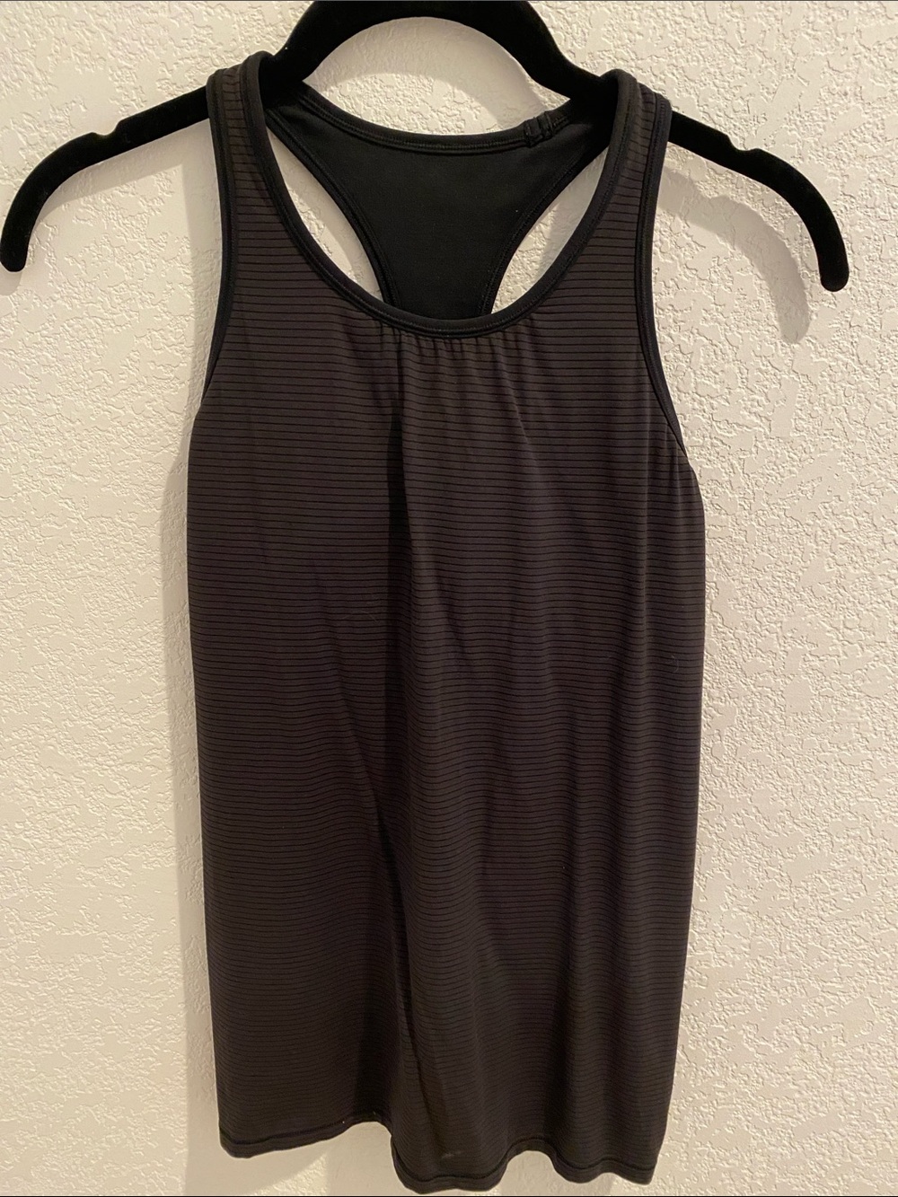 lululemon athletica Black Striped Racerback Tank Top